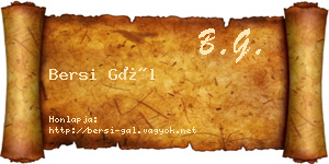 Bersi Gál névjegykártya